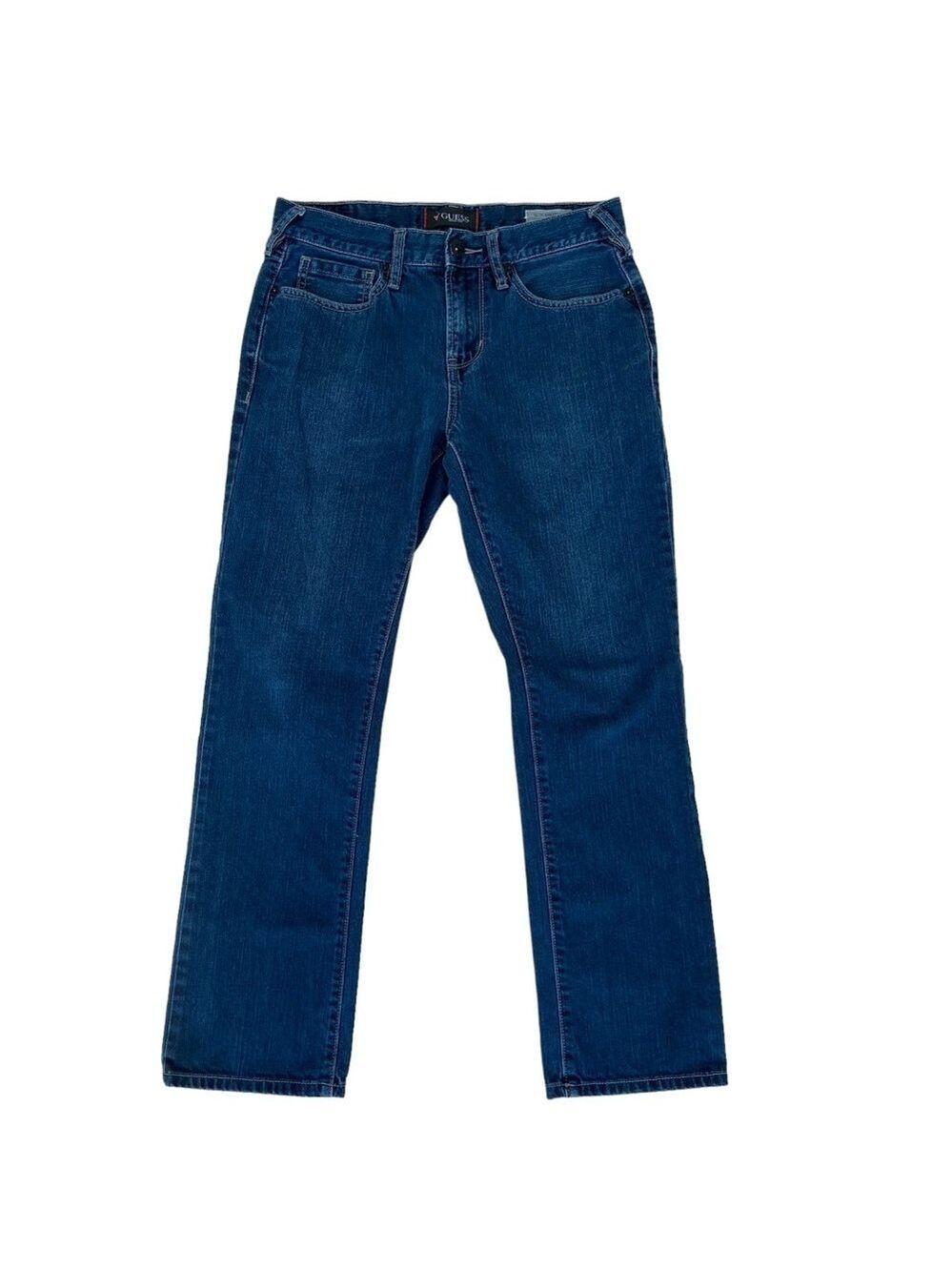 Guess men jeans Del Mar fit slim straight 100% cotton blue denim size 30
